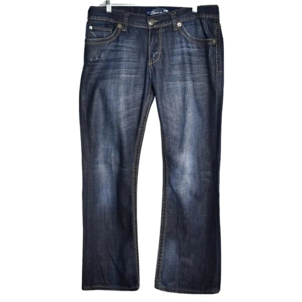 Seven7 Boot Jeans Men's 40x32 Flap Back Pockets 100% Cotton Dark Wash Denim